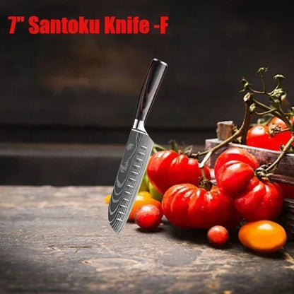 Couteau de cuisine - DamascusKitchenKnives™ - Couteau Santoku G - Cuisi - Art